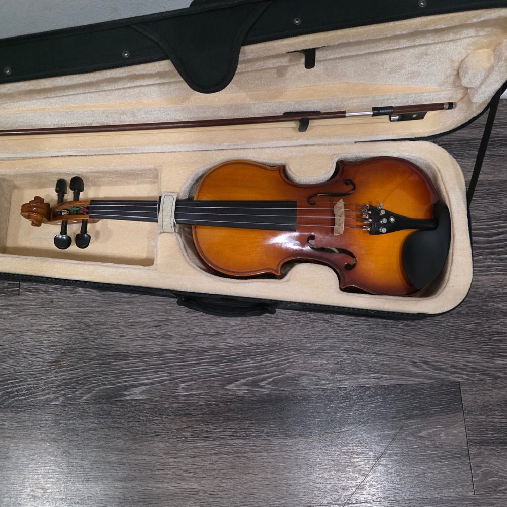 Cecilio CVN-300 Solid Wood Violin 4/4 Full Size with Bow and Hard Case Outfit